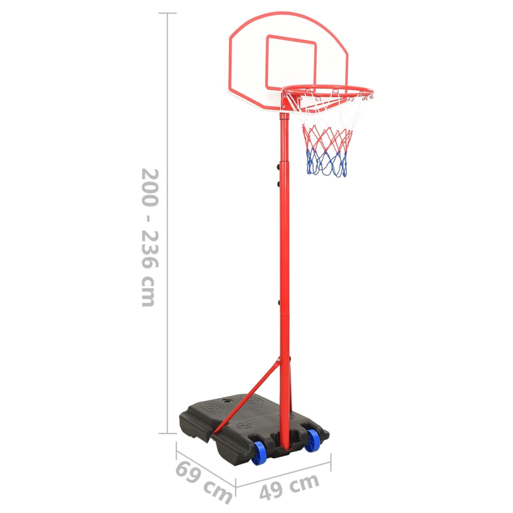 vidaXL Bærbart basketballkurvsett justerbart 200-236 cm