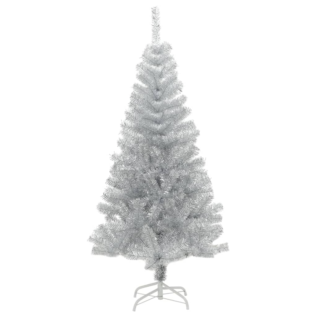 vidaXL Kunstig juletre med stativ sølv 120 cm PET