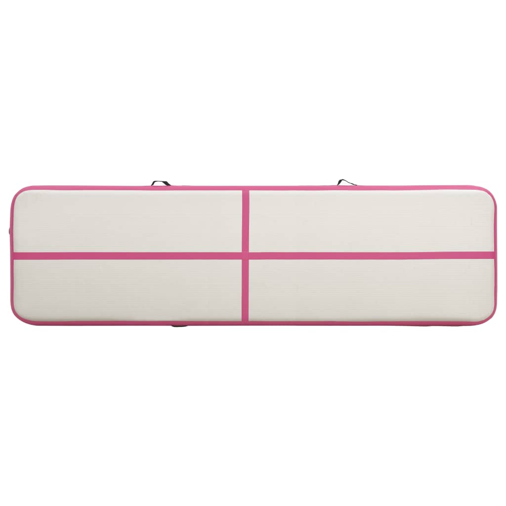 vidaXL Oppblåsbar gymnastikkmatte med pumpe 600x100x20 cm PVC rosa