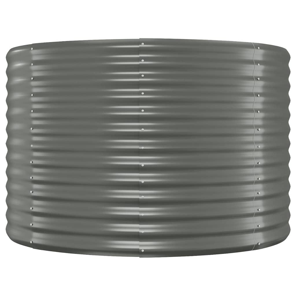 vidaXL Høybed pulverlakkert stål 396x100x68 cm grå