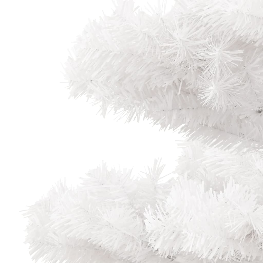 vidaXL Forhåndsbelyst virvel-juletre med potte hvit 120 cm PVC