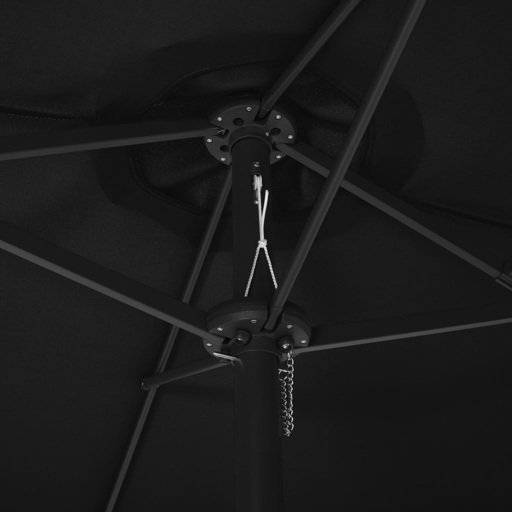 vidaXL Parasol med aluminiumsstang 460x270 cm svart