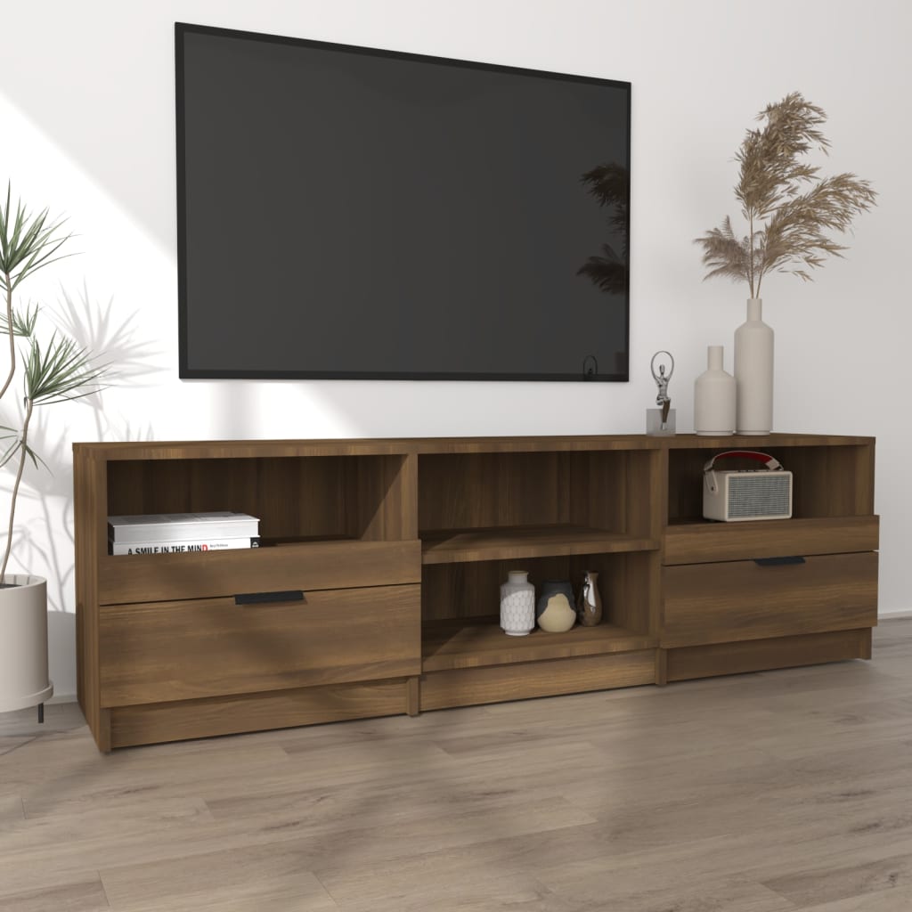 vidaXL TV-benk brun eik 150x33,5x45 cm konstruert tre