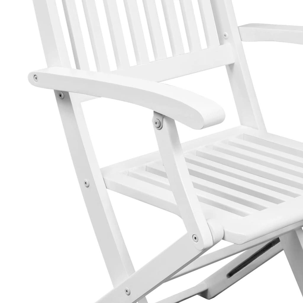 vidaXL Sammenleggbare stoler 2 stk heltre akasie hvit