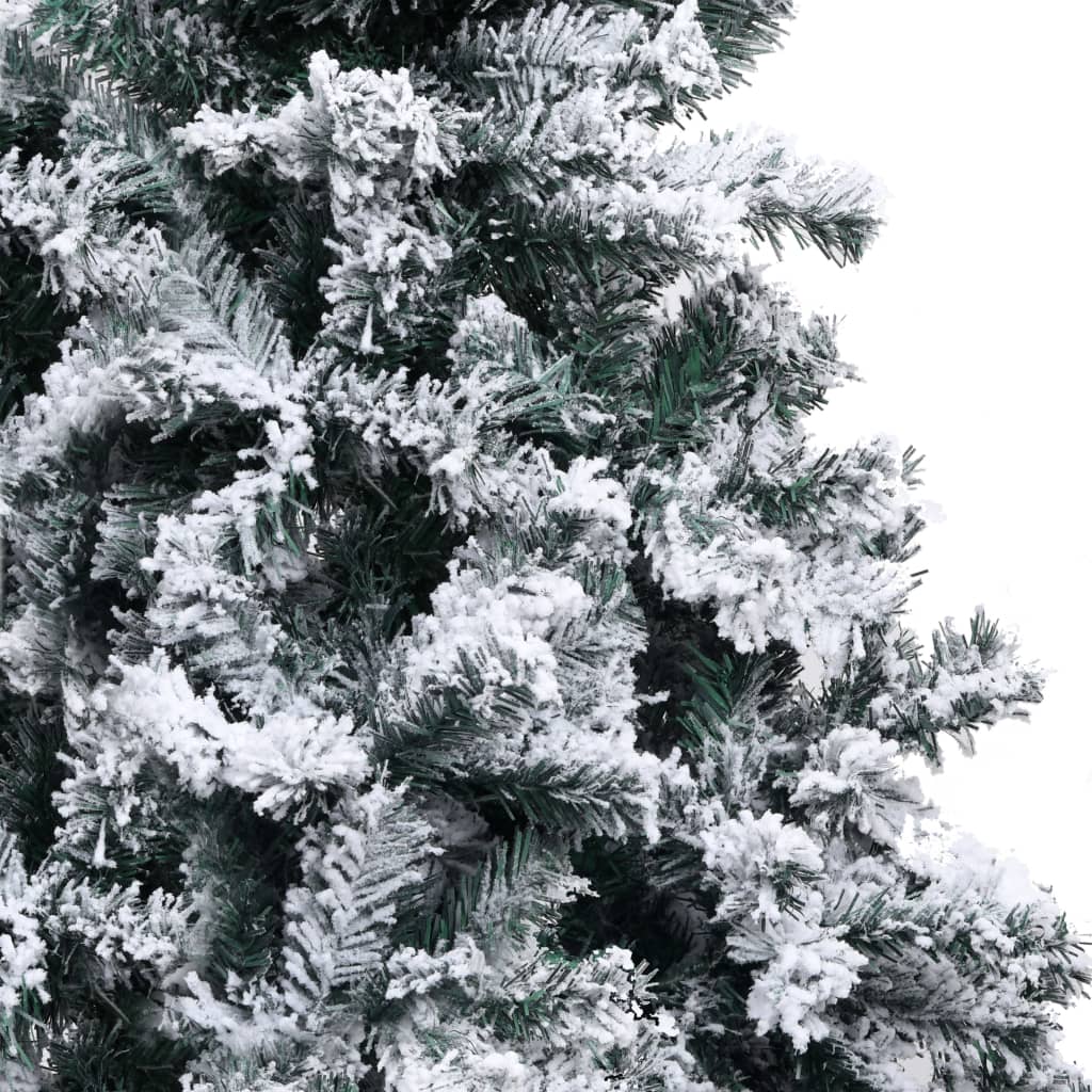 vidaXL Kunstig juletre med flokket snø grønn 210 cm PVC