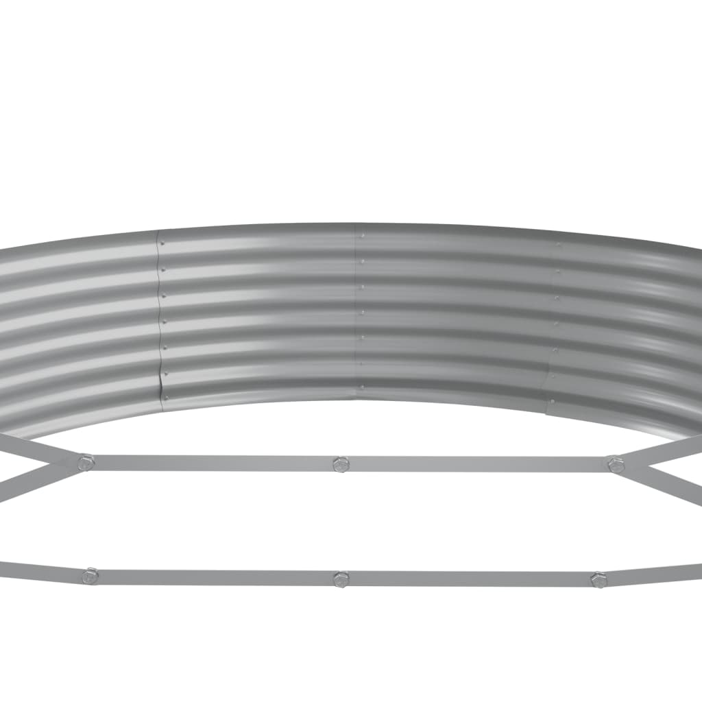 vidaXL Høybed pulverlakkert stål 450x140x36 cm grå