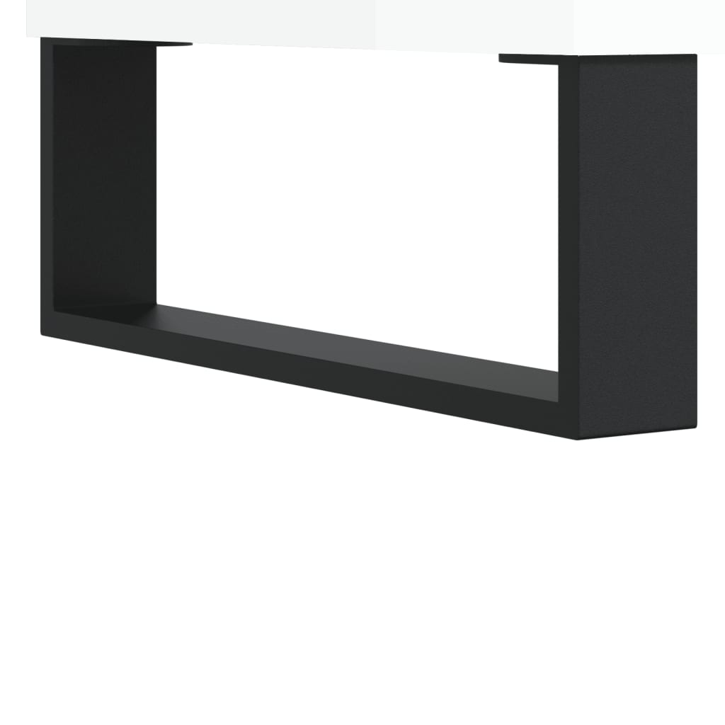 vidaXL Nattbord høyglans hvit 40x40x50 cm konstruert tre