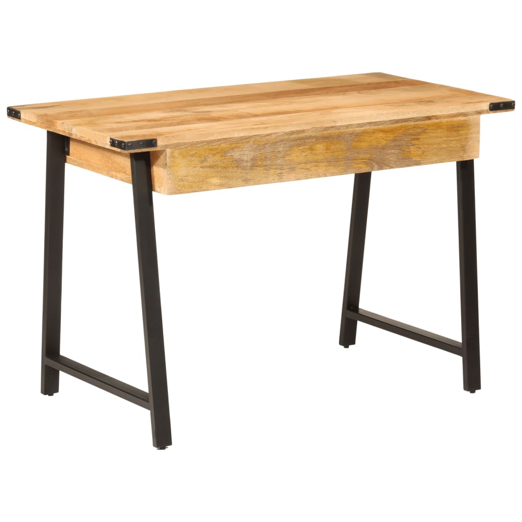vidaXL Skrivebord med skuffer 105x55x70 cm heltre mango og jern