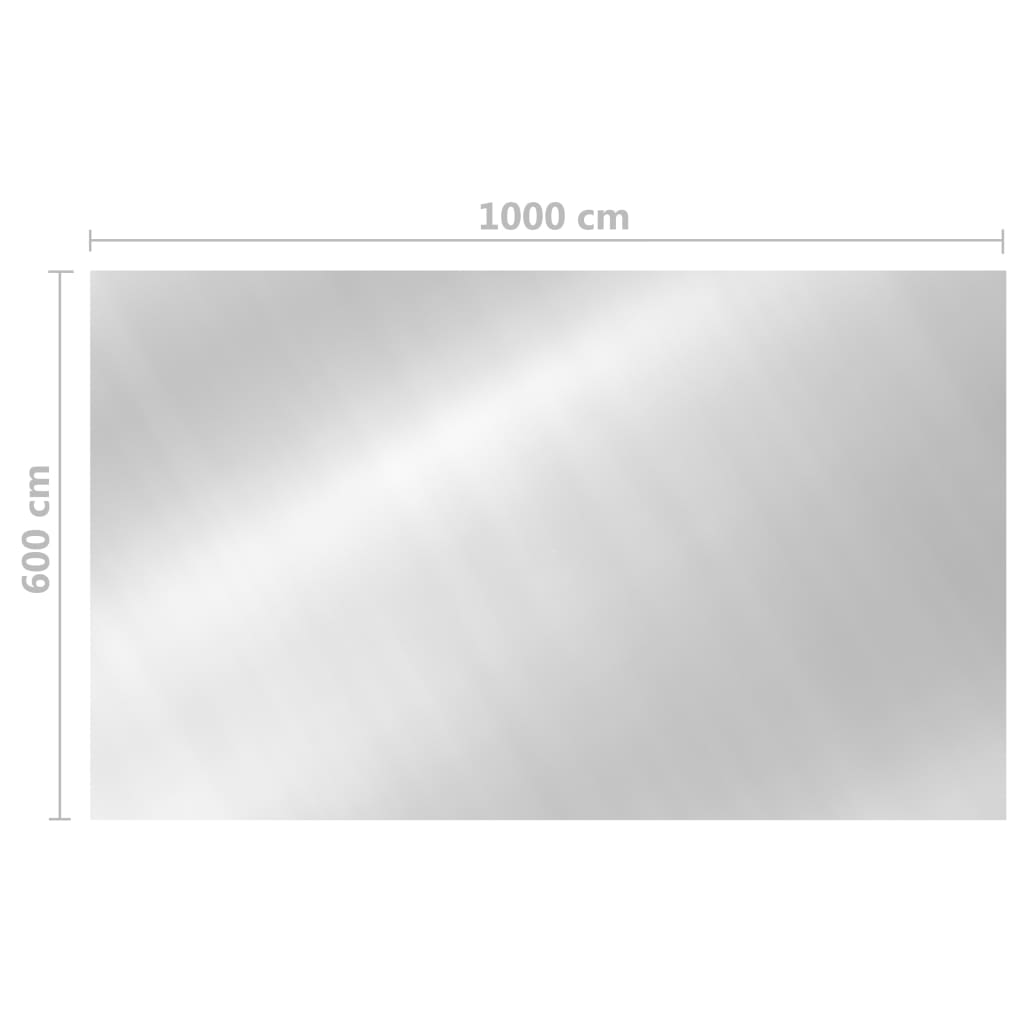 vidaXL Bassengtrekk rektangulært 1000x600 cm PE sølv