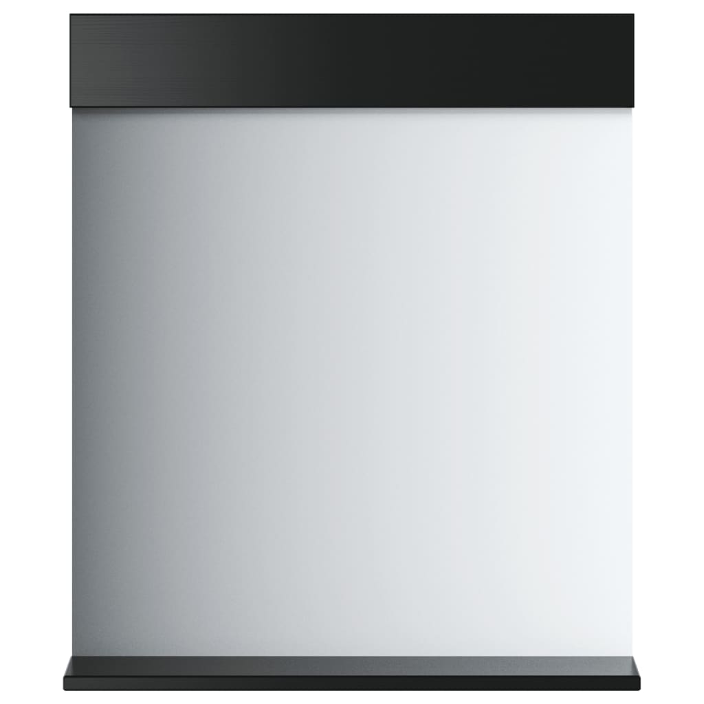 vidaXL Baderomsspeil med hylle BERG svart 60x12x70 cm heltre