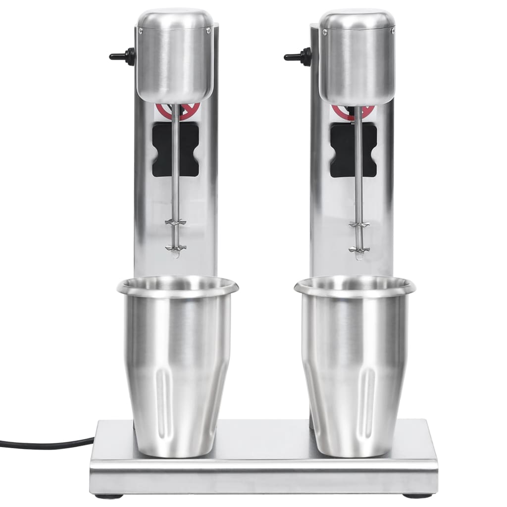 vidaXL Milkshakemaskin med 2 kopper rustfritt stål 2 L