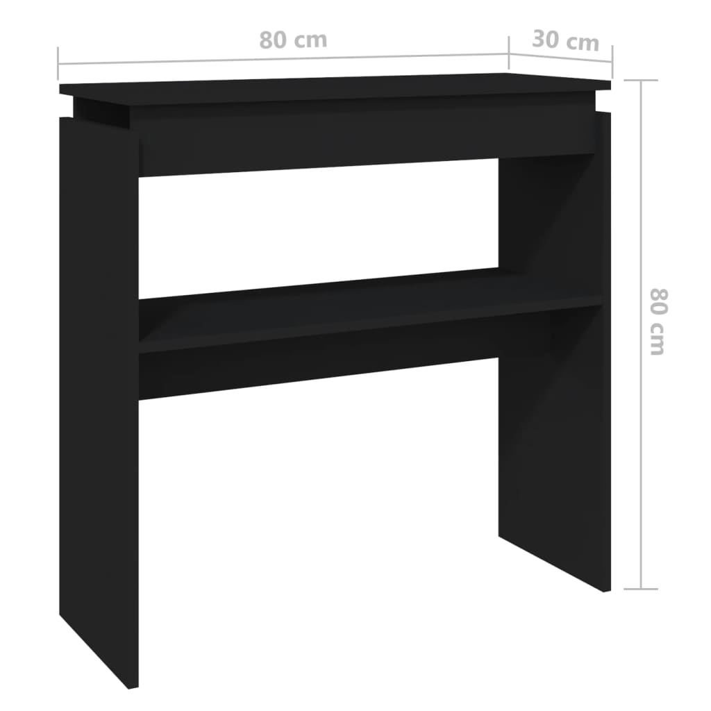 vidaXL Konsollbord svart 80x30x80 cm sponplate