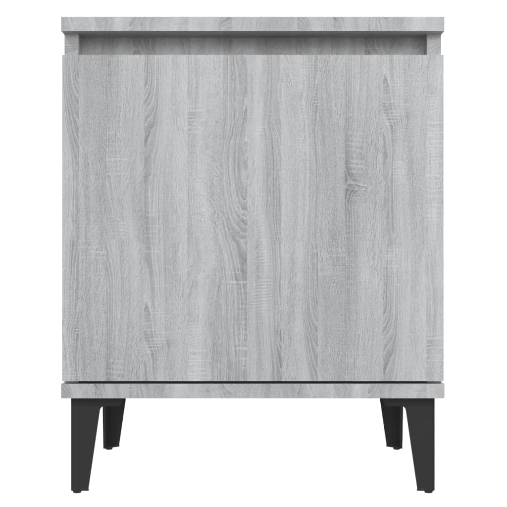 vidaXL Nattbord med metallben grå sonoma eik 40x30x50 cm
