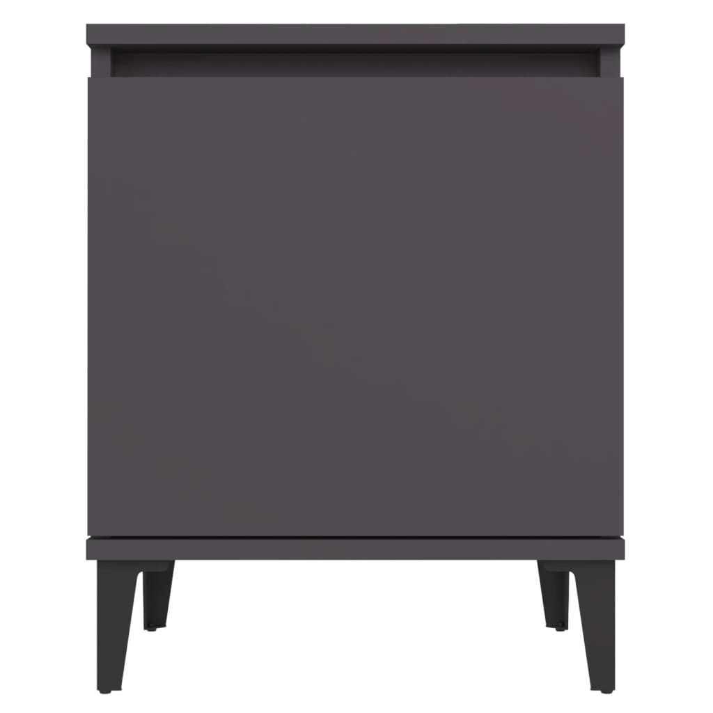 vidaXL Nattbord med metallben 2 stk grå 40x30x50 cm