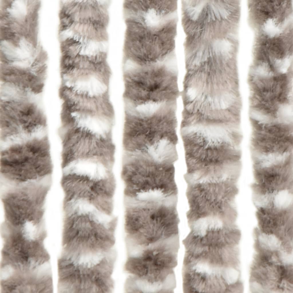 vidaXL Insektgardin gråbrun og hvit 100x220 cm chenille