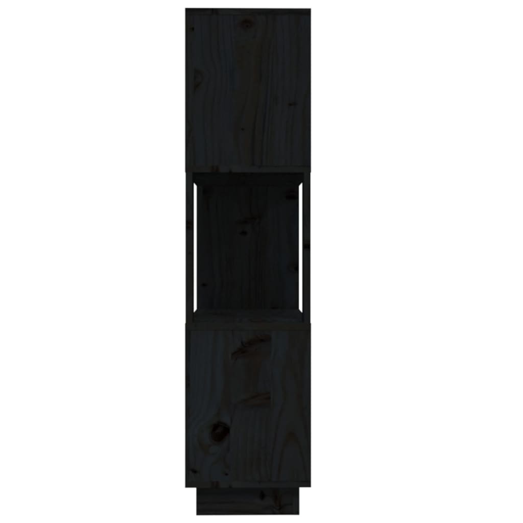 vidaXL Bokhylle/romdeler svart 80x25x101 cm heltre furu