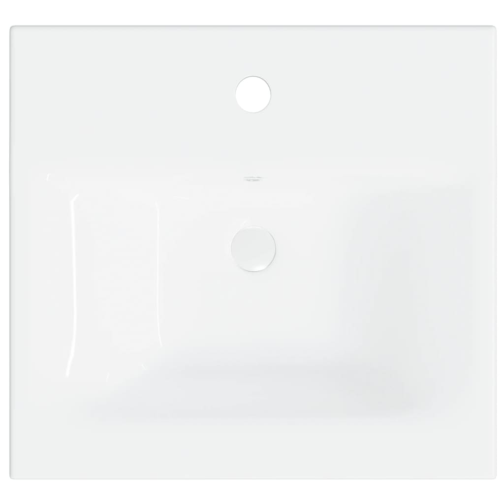 vidaXL Innebygd vask med kran 42x39x18 cm keramikk hvit