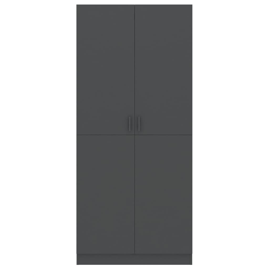 vidaXL Garderobe grå 80x52x180 cm sponplate