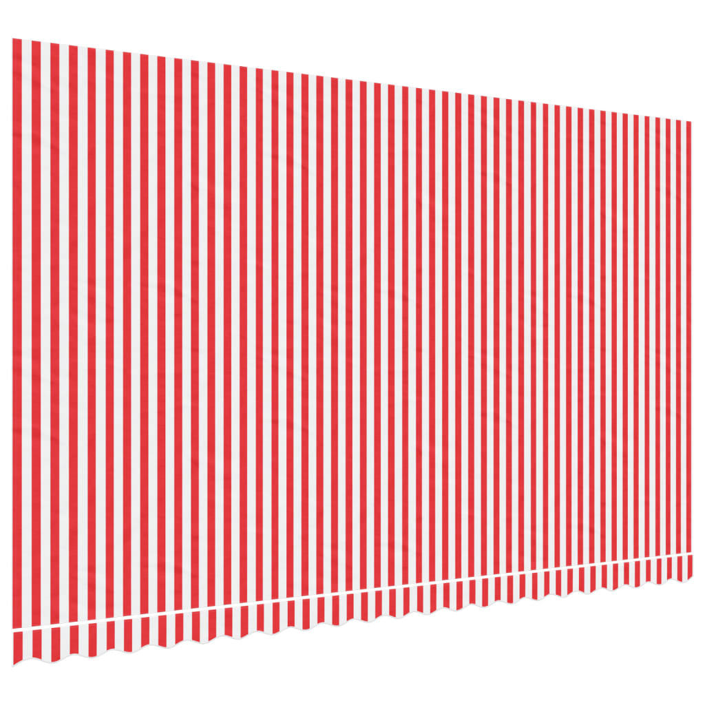vidaXL Erstatningsduk for markise rød og hvit stripe 5x3 m