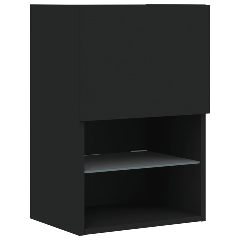 vidaXL TV-benk med LED 2 stk svart 40,5x30x60 cm