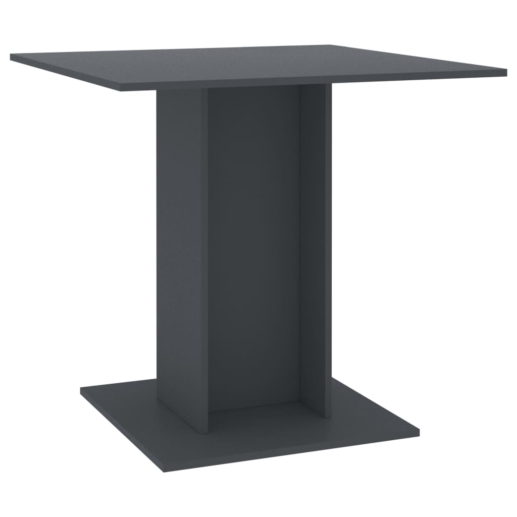 vidaXL Spisebord grå 80x80x75 cm sponplate