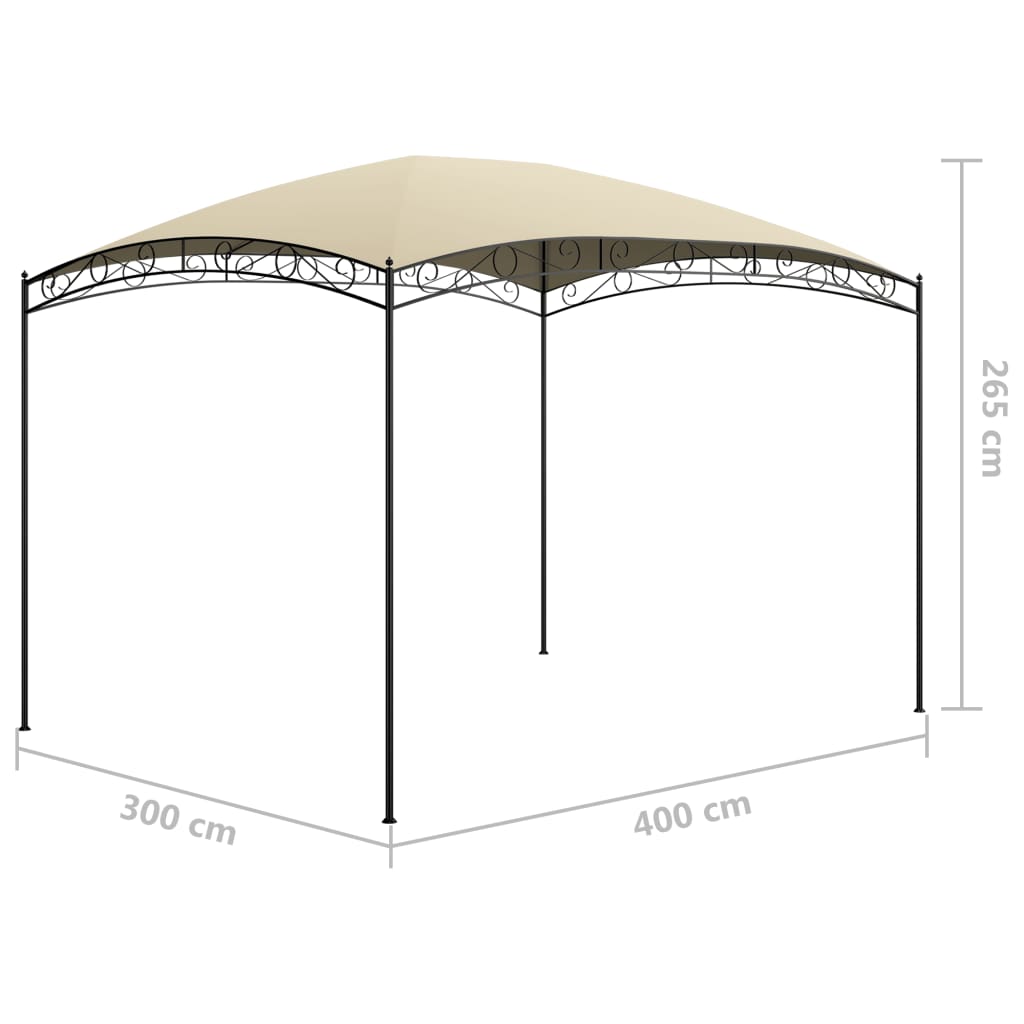 vidaXL Paviljong 3x4x2,65 m kremhvit 180 g/m²