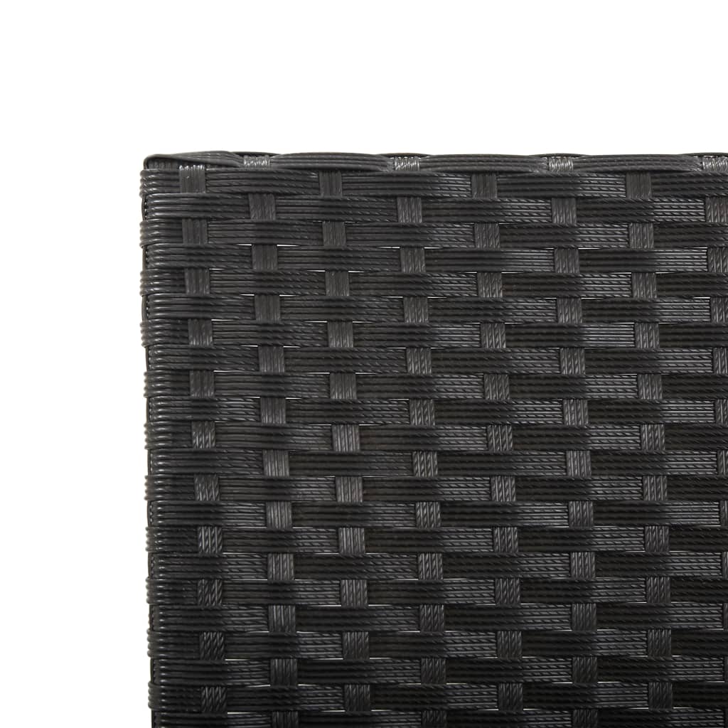 vidaXL Hagebenk med puter svart 176 cm polyrotting