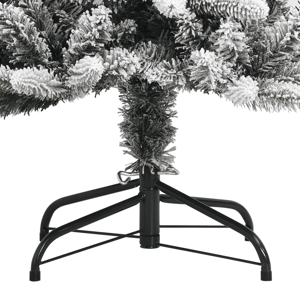 vidaXL Kunstig juletre med flokket snø 210 cm PVC og PE