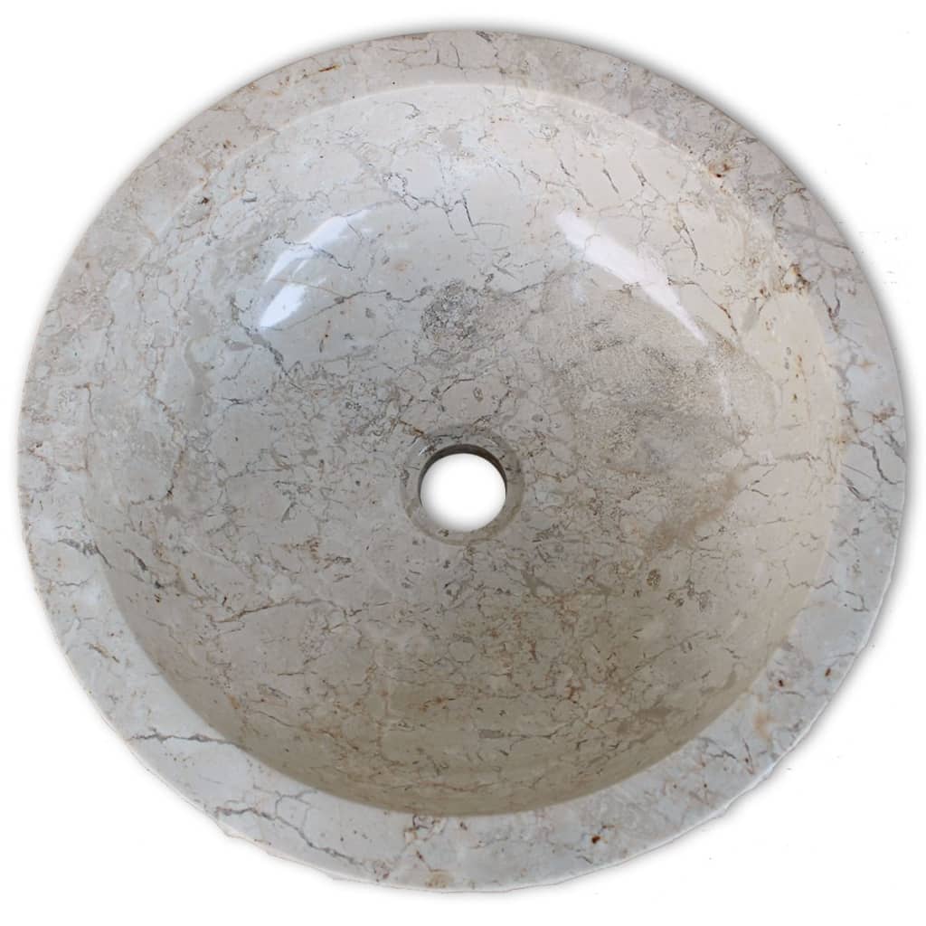 vidaXL Servant marmor 40 cm krem