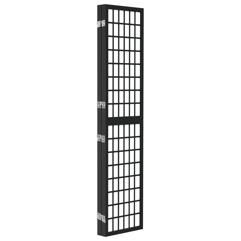 vidaXL Sammenleggbar romdeler 4 paneler japansk stil 160x170 cm svart