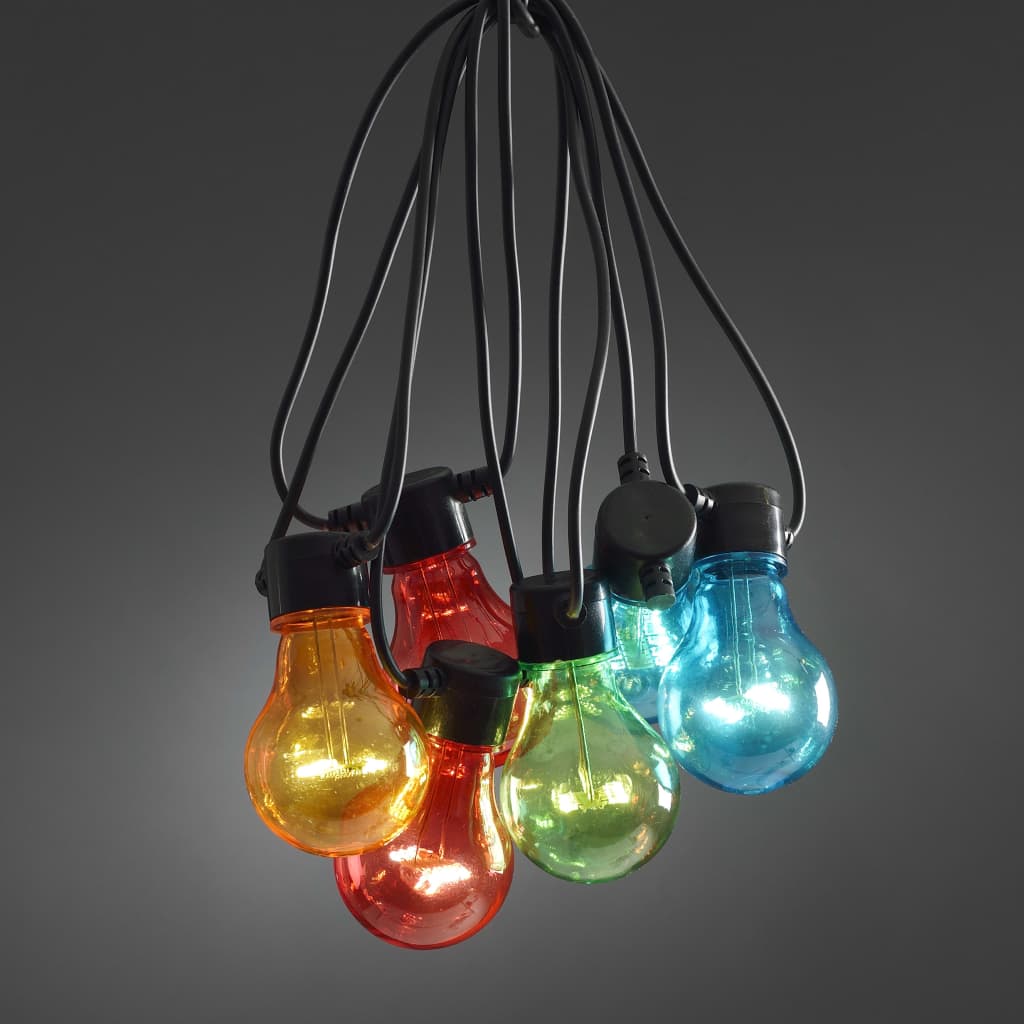 KONSTSMIDE Festlys med 10 lamper flerfarget