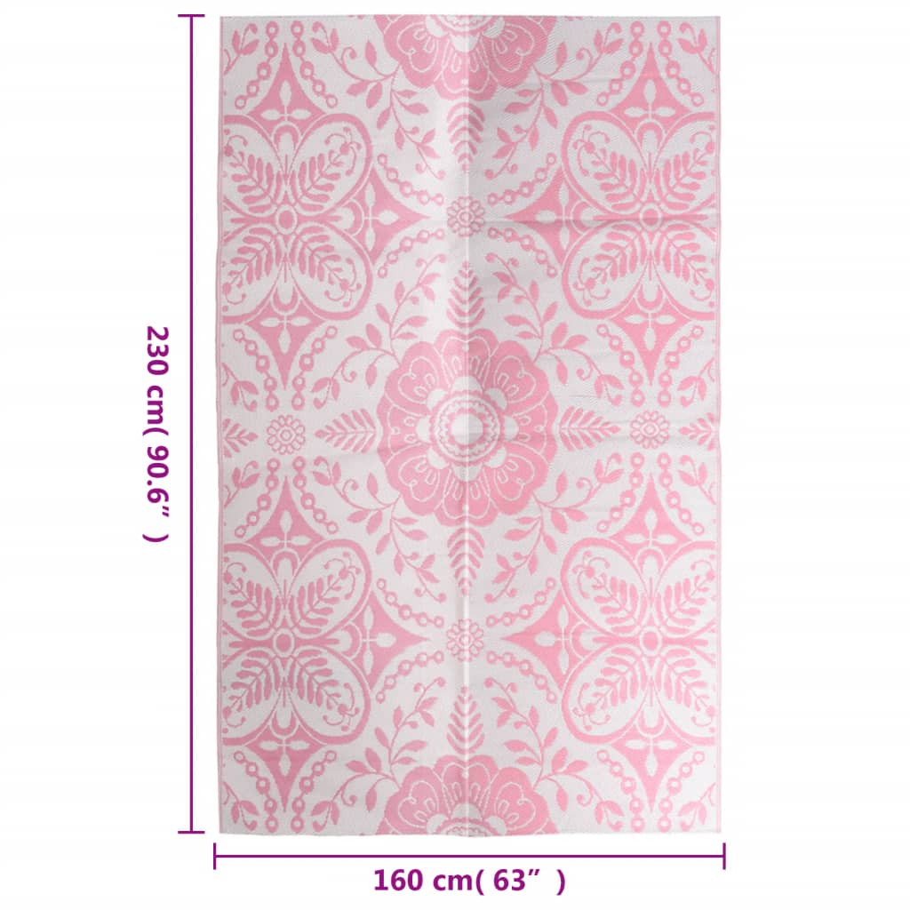 vidaXL Uteteppe rosa 160x230 cm PP