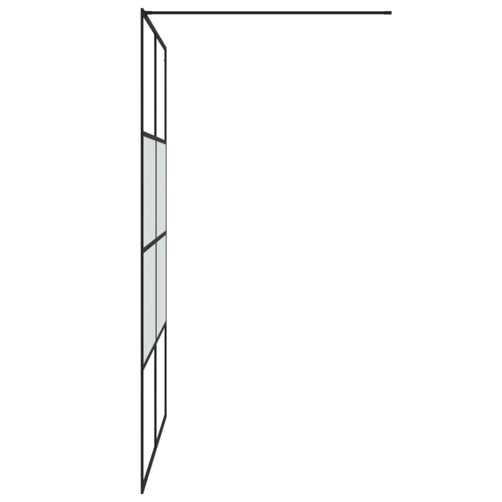 vidaXL Dusjvegg svart 140x195 cm halvfrostet ESG-glass