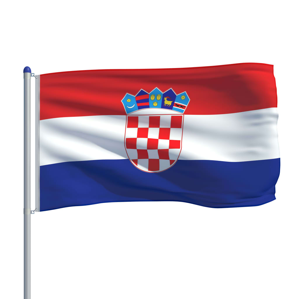 vidaXL Kroatisk flagg og stang aluminium 6 m