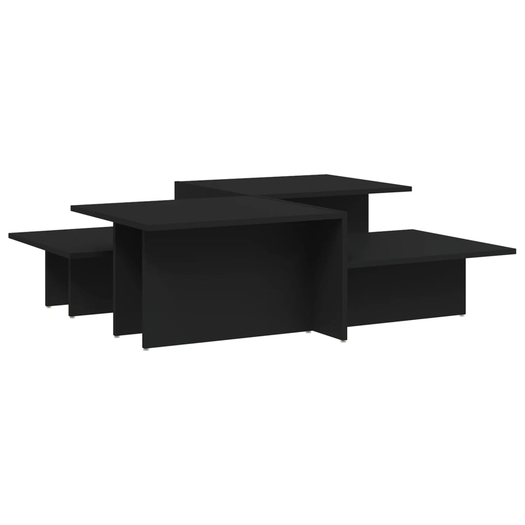vidaXL Sofabord 2 stk svart konstruert tre