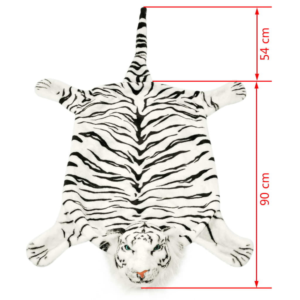 vidaXL Tigerteppe plysj 144 cm hvit