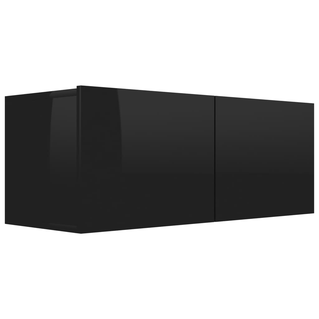 vidaXL TV-benksett 6 deler høyglans svart sponplate