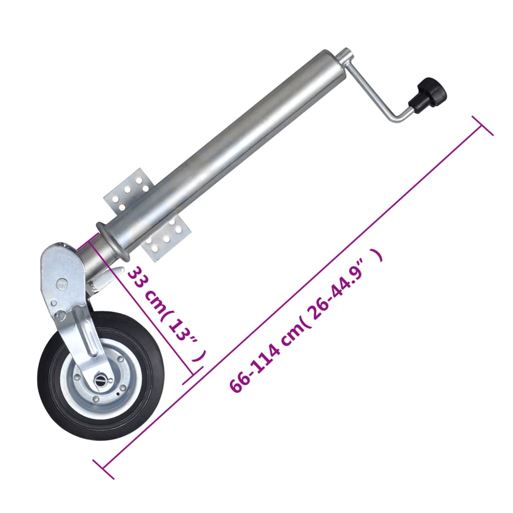 vidaXL Sammenleggbart støttehjul 60 mm med 2 støtterør og 2 klemmer