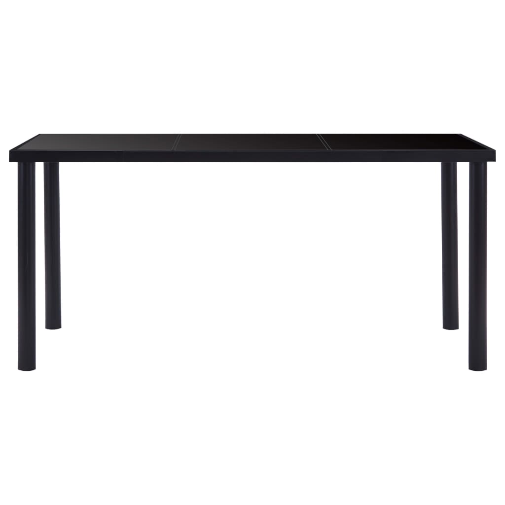 vidaXL Spisebord svart 160x80x75 cm herdet glass