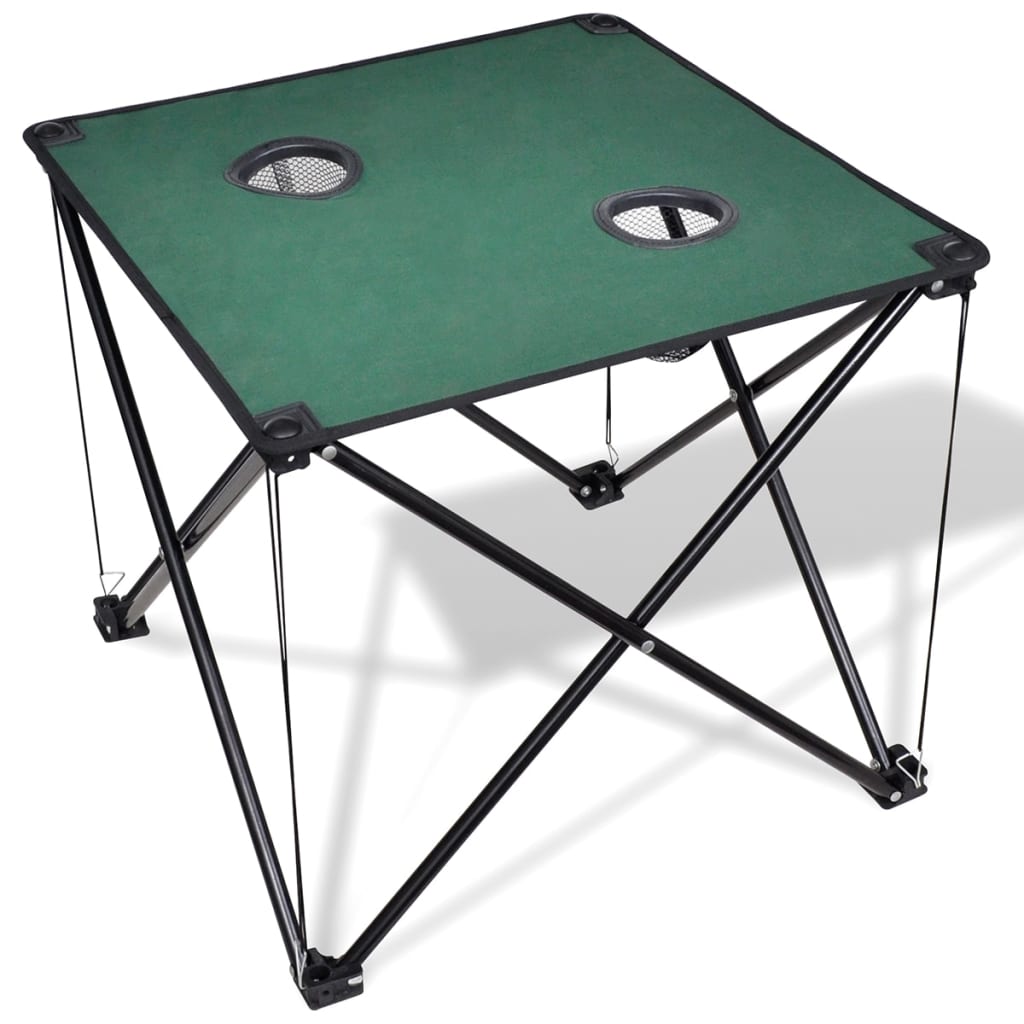 Sammenleggbar mørkegrønn campingbord