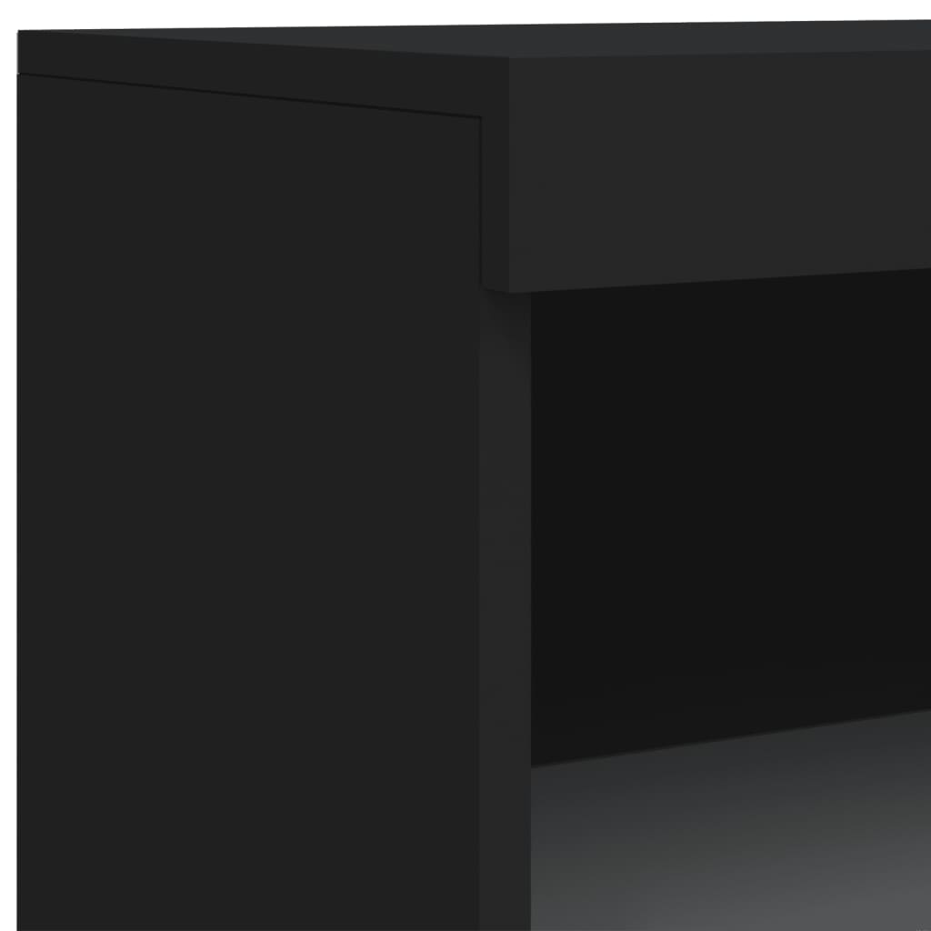 vidaXL Skjenk med LED-lys svart 60,5x37x100 cm
