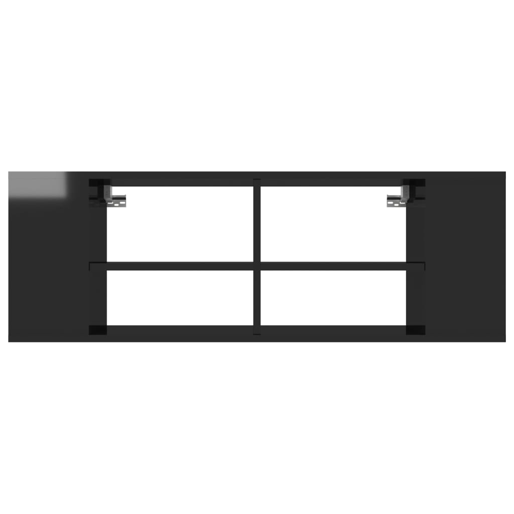 vidaXL Vegghengt TV-benk høyglans svart 102x35x35 cm sponplate