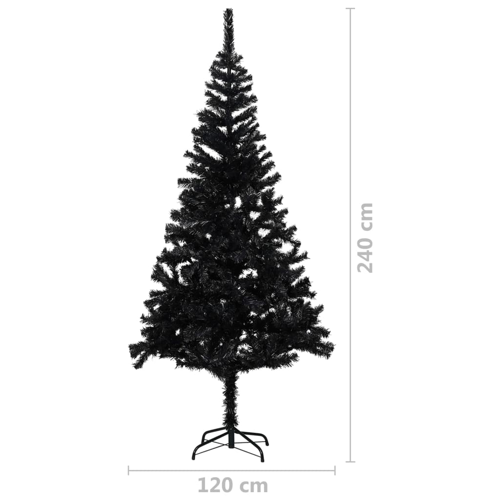 vidaXL Kunstig juletre med LED og kulesett i svart 240 cm PVC
