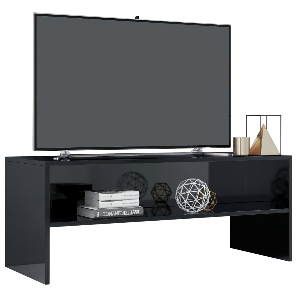 vidaXL TV-benk høyglans svart 100x40x40 cm sponplate