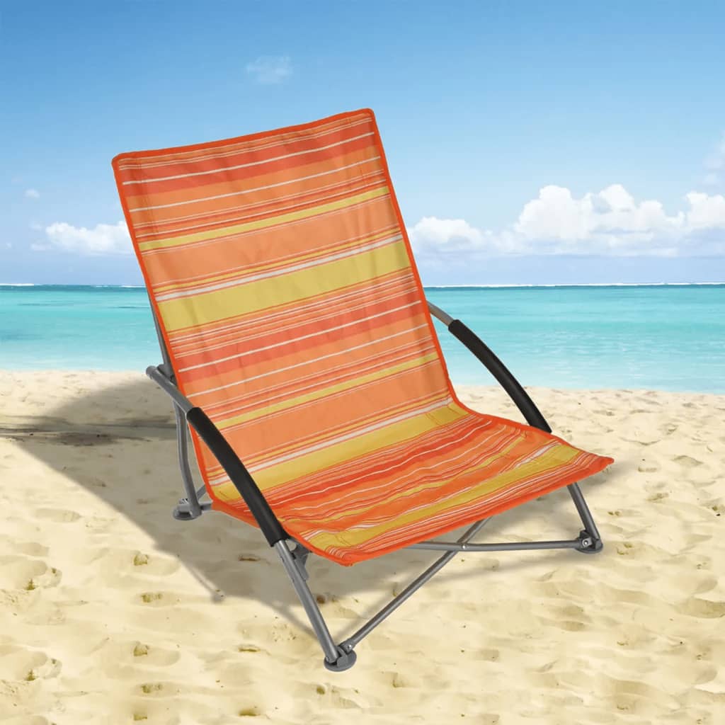 HI Sammenleggbar strandstol oransje 65x55x25/65 cm