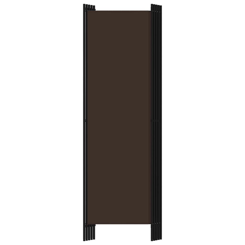 vidaXL Romdeler med 5 paneler brun 250x180 cm