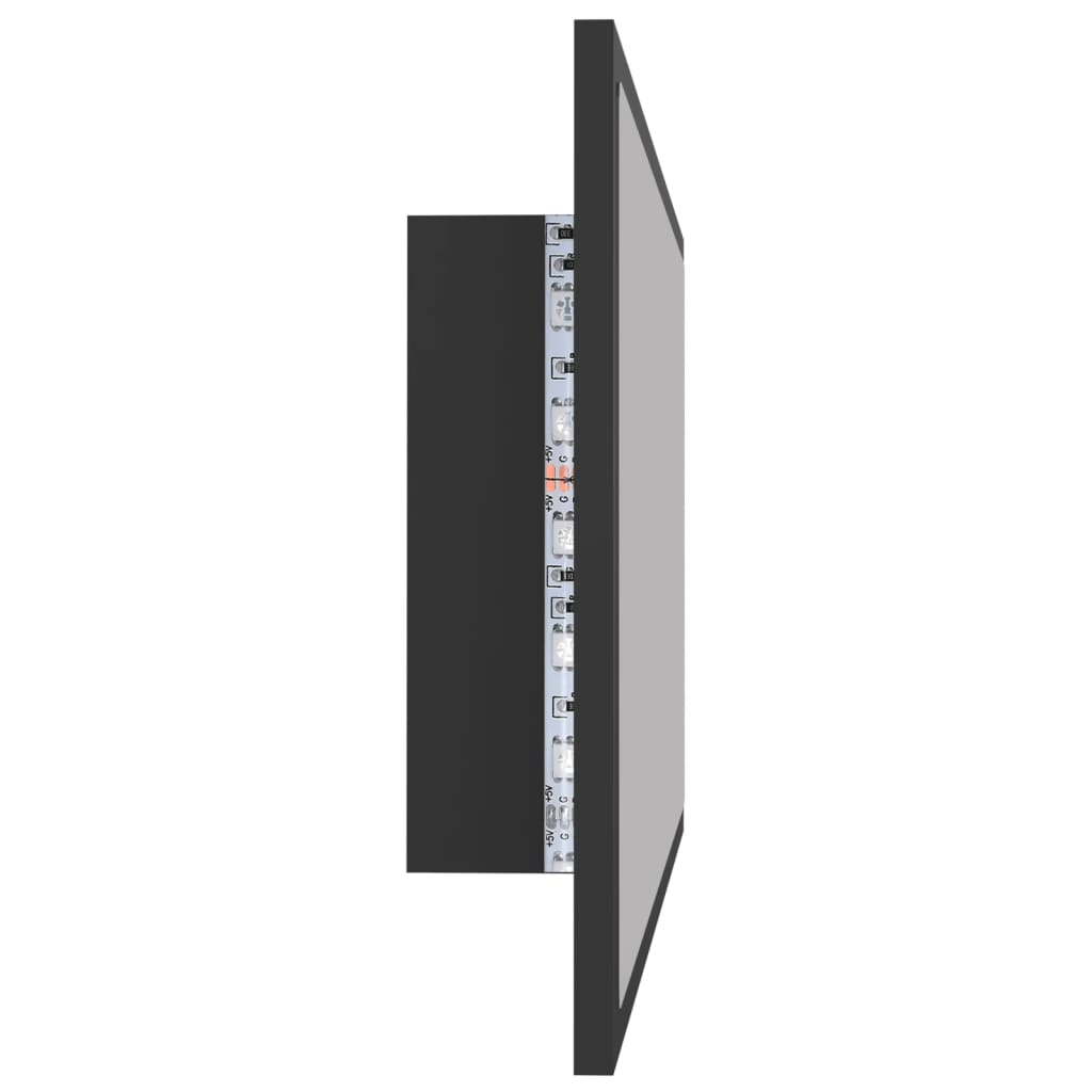 vidaXL LED-badespeil grå 80x8,5x37 cm akryl