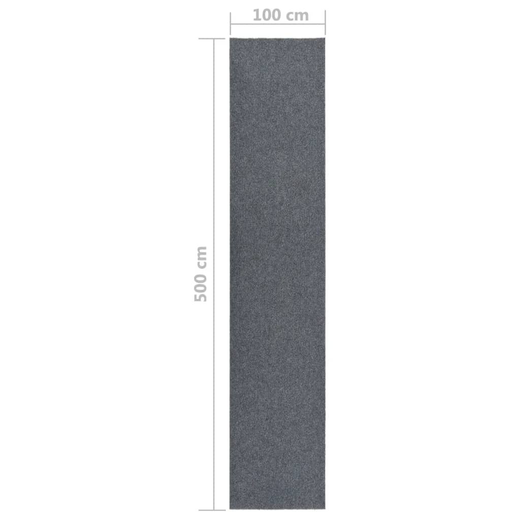 vidaXL Smussfangende teppeløper 100x500 cm grå