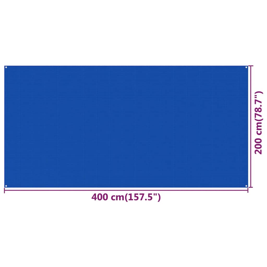 vidaXL Teltteppe 200x400 cm blå HDPE