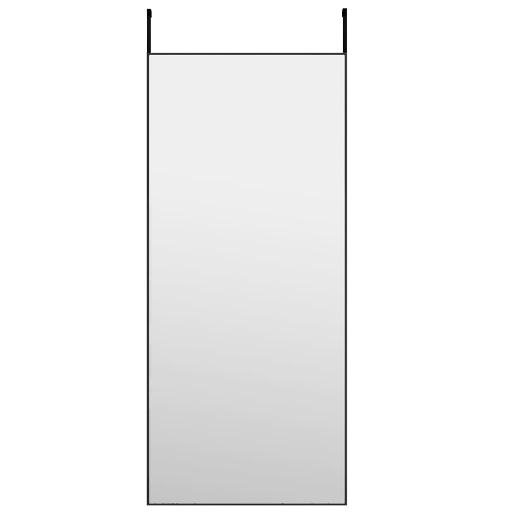 vidaXL Dørspeil svart 40x100 cm glass og aluminium
